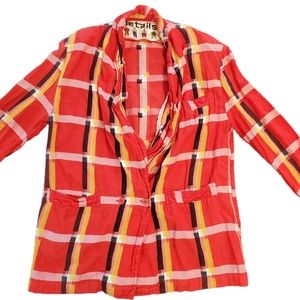 Details Vintage plaid 90s woven blazer